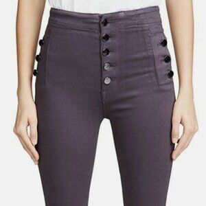J BRAND Coated Natasha Sky High Crop Skinny Pants in Purple